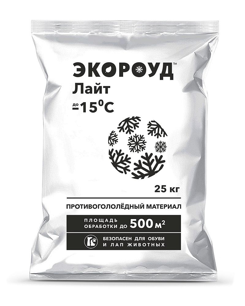 ЭКОРОУД Лайт реагент противогололедный -15С (25кг) — в интернет-магазине «Ремонт 3000»