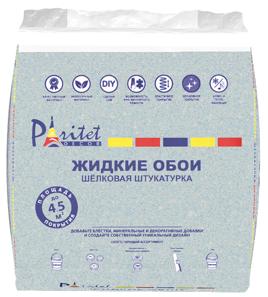 ПАРИТЕТ B50 жидкие обои текстурные синие (1л) - 1 — в интернет-магазине «Ремонт 3000»