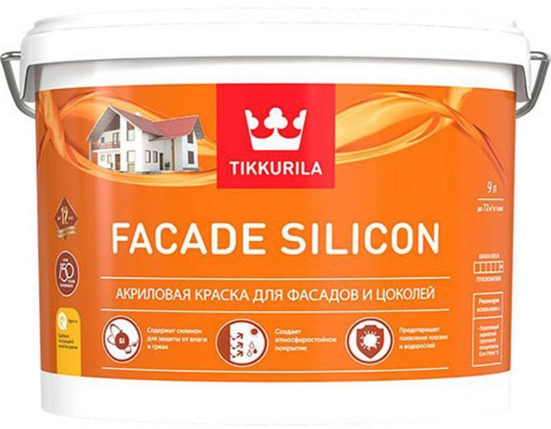 ТИККУРИЛА Фасад Силикон база С краска для фасада и цоколя (9л)  — в интернет-магазине «Ремонт 3000»