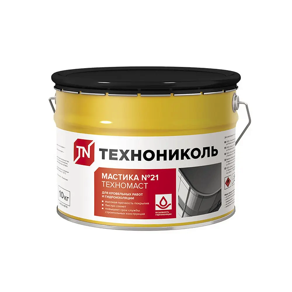 ТЕХНОНИКОЛЬ Техномаст №21 Мастика гидроизоляционная кровельная (10кг) - 1 — в интернет-магазине «Ремонт 3000»