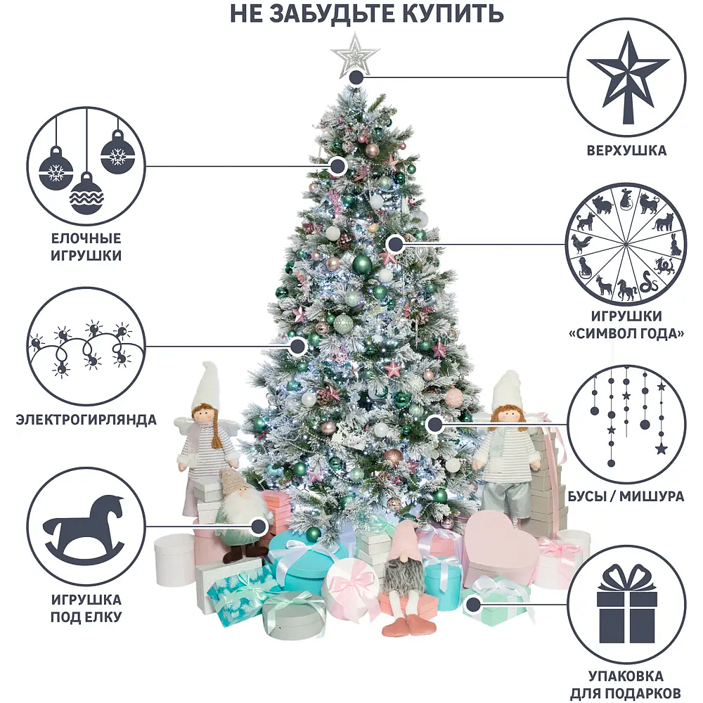Ель искусственная заснеженная с шишками 150см - 5 — в интернет-магазине «Ремонт 3000»