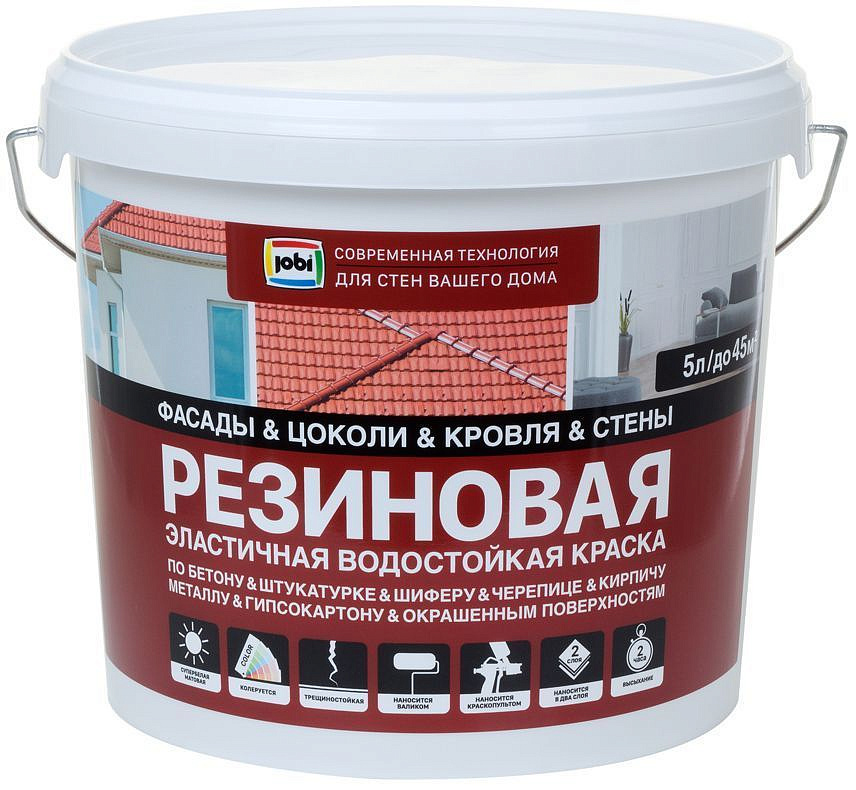 ДЖОБИ база А белая краска резиновая (1л) — в интернет-магазине «Ремонт 3000»