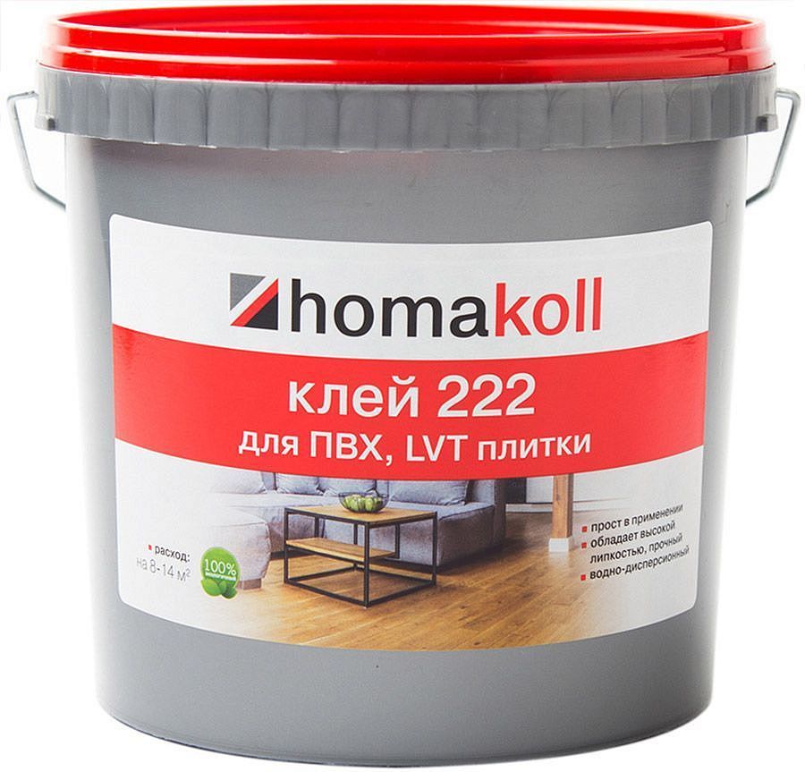 ХОМА Хомаколл 222 клей для ПВХ, LVT плитки (6кг) — в интернет-магазине «Ремонт 3000»