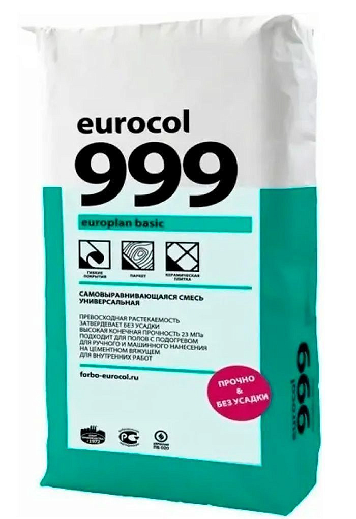 ФОРБО ЕВРОКОЛ 999 Европлан Бейсик смесь самовыравнивающаяся (20кг) — в интернет-магазине «Ремонт 3000»