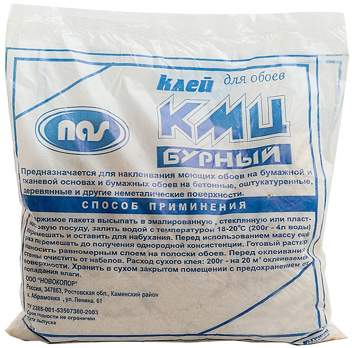 НОВОКОЛОР КМЦ Бурный клей обойный (400г) — в интернет-магазине «Ремонт 3000»