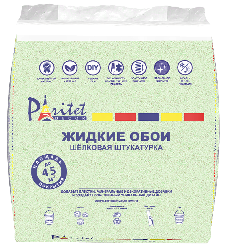ПАРИТЕТ B57 жидкие обои гладкие фисташковые (1л) - 1 — в интернет-магазине «Ремонт 3000»