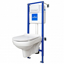 ЦЕРСАНИТ City New Clean On комплект унитаза с инсталляцией с кнопкой — в интернет-магазине «Ремонт 3000»