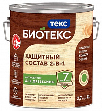 ТЕКС Биотекс антисептик декоративная пропитка по дереву бесцветный (2,7л) — в интернет-магазине «Ремонт 3000»