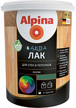 АЛЬПИНА Аква лак акриловый для стен и потолков шелковисто-матовый колеруемый (0,9л) — в интернет-магазине «Ремонт 3000»