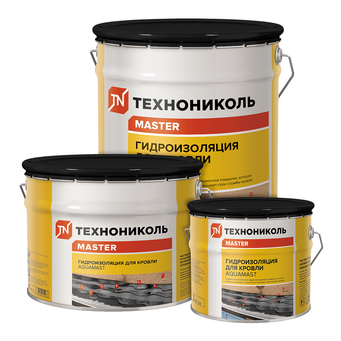 АКВАМАСТ мастика битумно-резиновая для кровли (18кг) - 4 — в интернет-магазине «Ремонт 3000»