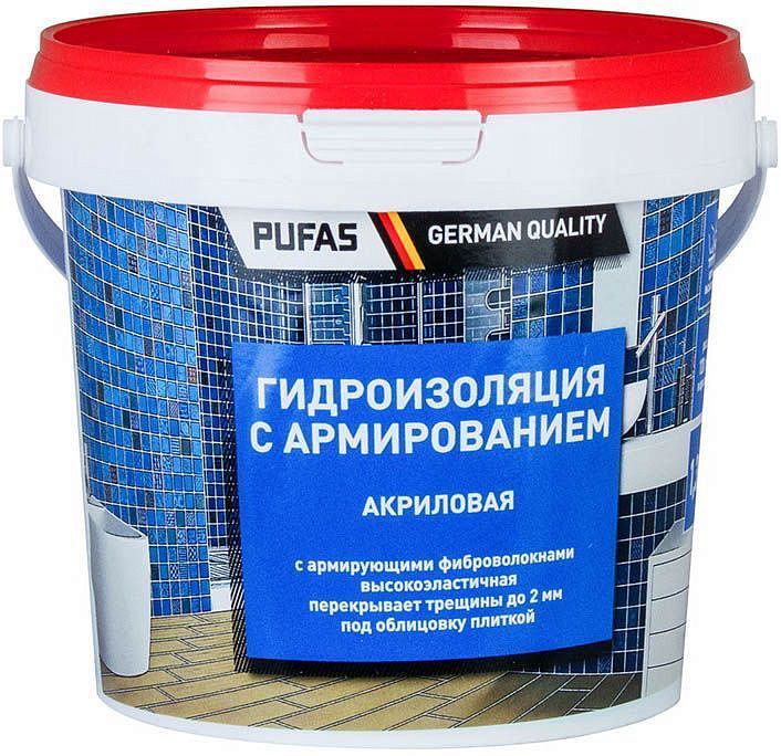 ПУФАС гидроизоляция акриловая морозостойкая (1,3кг) — в интернет-магазине «Ремонт 3000»