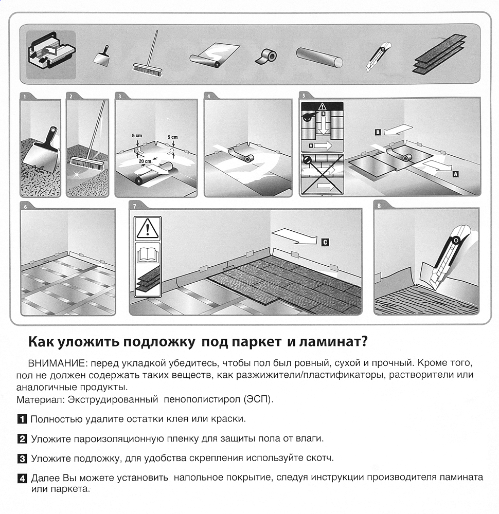 АКСТОН подложка листовая 5мм (упак.6 кв.м)  - 3 — в интернет-магазине «Ремонт 3000»