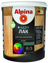 АЛЬПИНА Аква лак акриловый для стен и потолков шелковисто-матовый колеруемый (2,5л) — в интернет-магазине «Ремонт 3000»