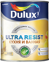 ЛЮКСИУМ (ДЮЛАКС) Ultra Resist Кухня и ванная база BW белая краска матовая (1л) — в интернет-магазине «Ремонт 3000»