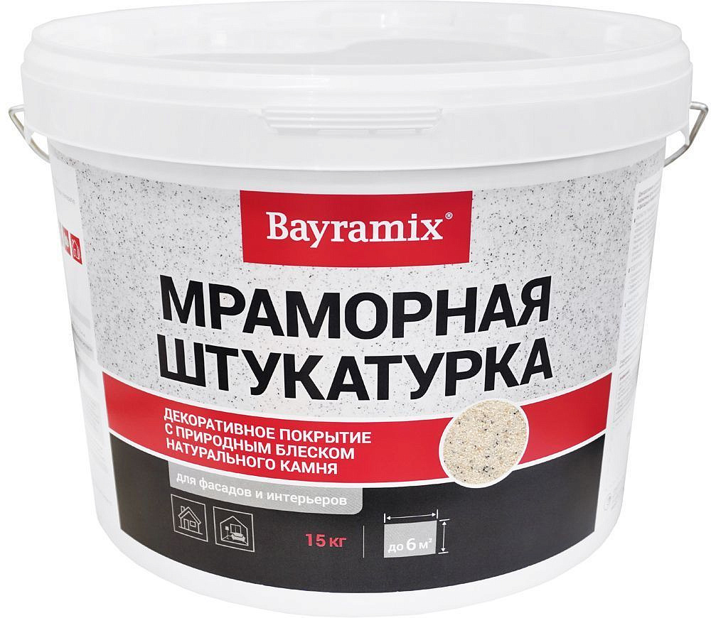 БАЙРАМИКС Магнолия Вайт-К штукатурка декоративная мраморная (15кг) — в интернет-магазине «Ремонт 3000»