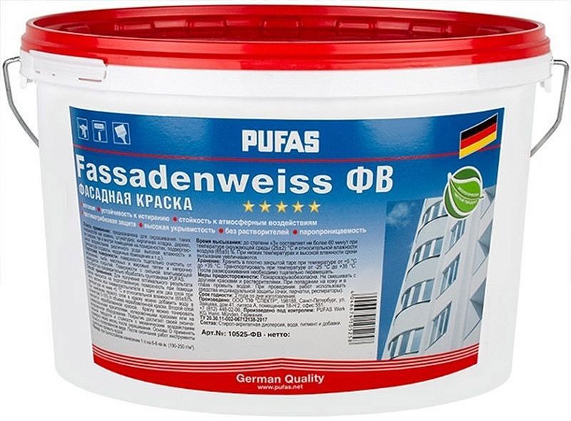 ПУФАС Fassadenweiss база A белая краска фасадная акриловая (1л) образец - 1 — в интернет-магазине «Ремонт 3000»