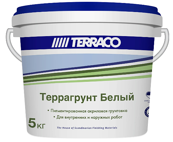 ТЕРРАКО Террагрунт грунтовка для внутренних и наружных работ белый (5кг) — в интернет-магазине «Ремонт 3000»