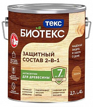 ТЕКС Биотекс антисептик декоративная пропитка по дереву махагон (2,7л) — в интернет-магазине «Ремонт 3000»