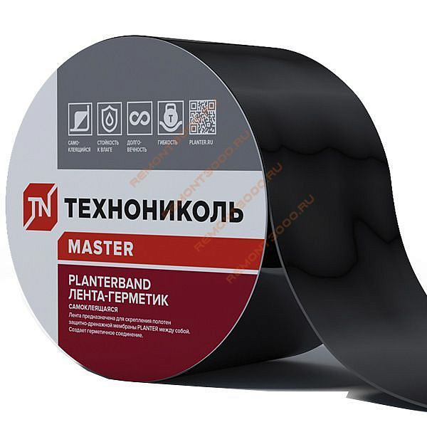 ТЕХНОНИКОЛЬ Плантербенд Дуо гидроизоляционная лента 10см х 10м черная — в интернет-магазине «Ремонт 3000»