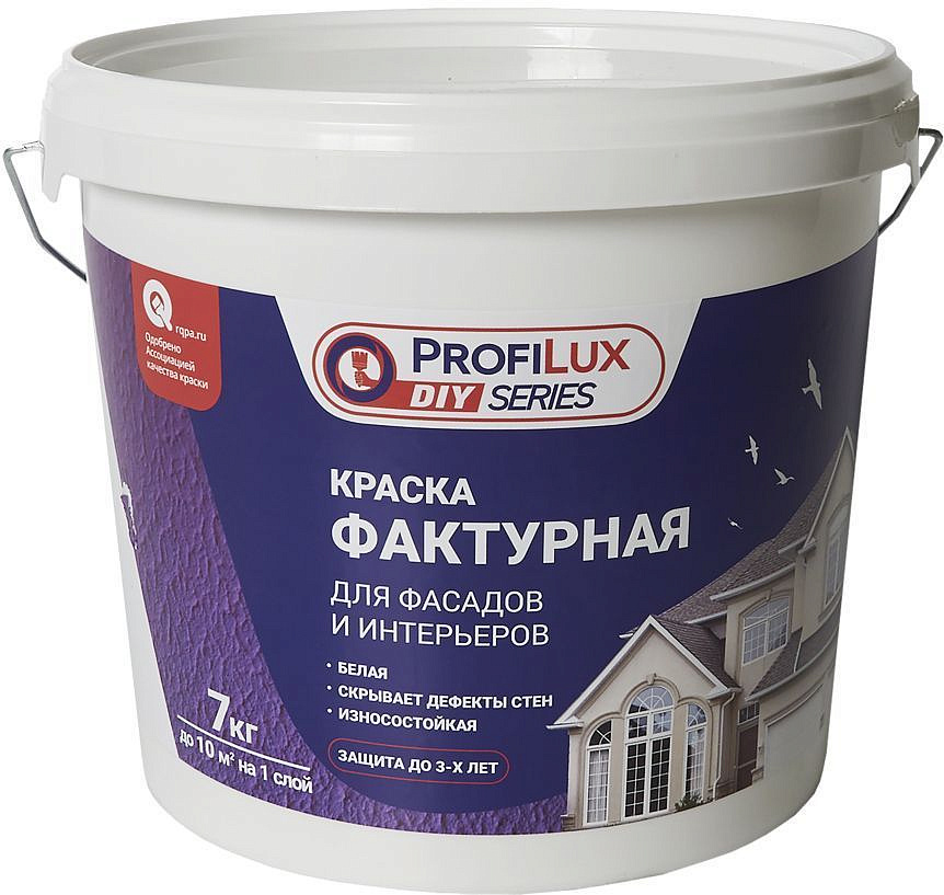 ПРОФИЛЮКС декоративная краска фактурная белая (7кг) — в интернет-магазине «Ремонт 3000»