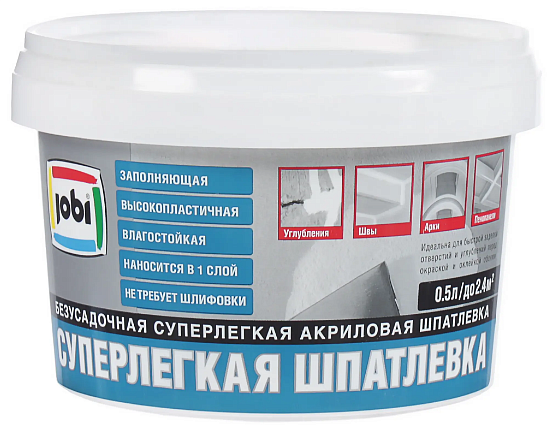 ДЖОБИ шпатлёвка суперлёгкая (0.5л) — в интернет-магазине «Ремонт 3000»