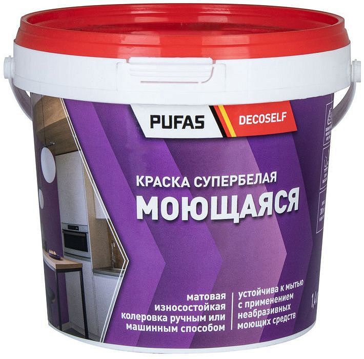 ДЕКОСЕЛФ краска в/д моющаяся (1,4кг) — в интернет-магазине «Ремонт 3000»