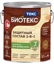 ТЕКС Биотекс антисептик декоративная пропитка по дереву орех (2,7л) — в интернет-магазине «Ремонт 3000»