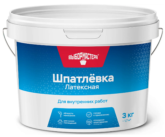 ВЫБОР МАСТЕРА шпаклевка латексная финишная (3кг) — в интернет-магазине «Ремонт 3000»