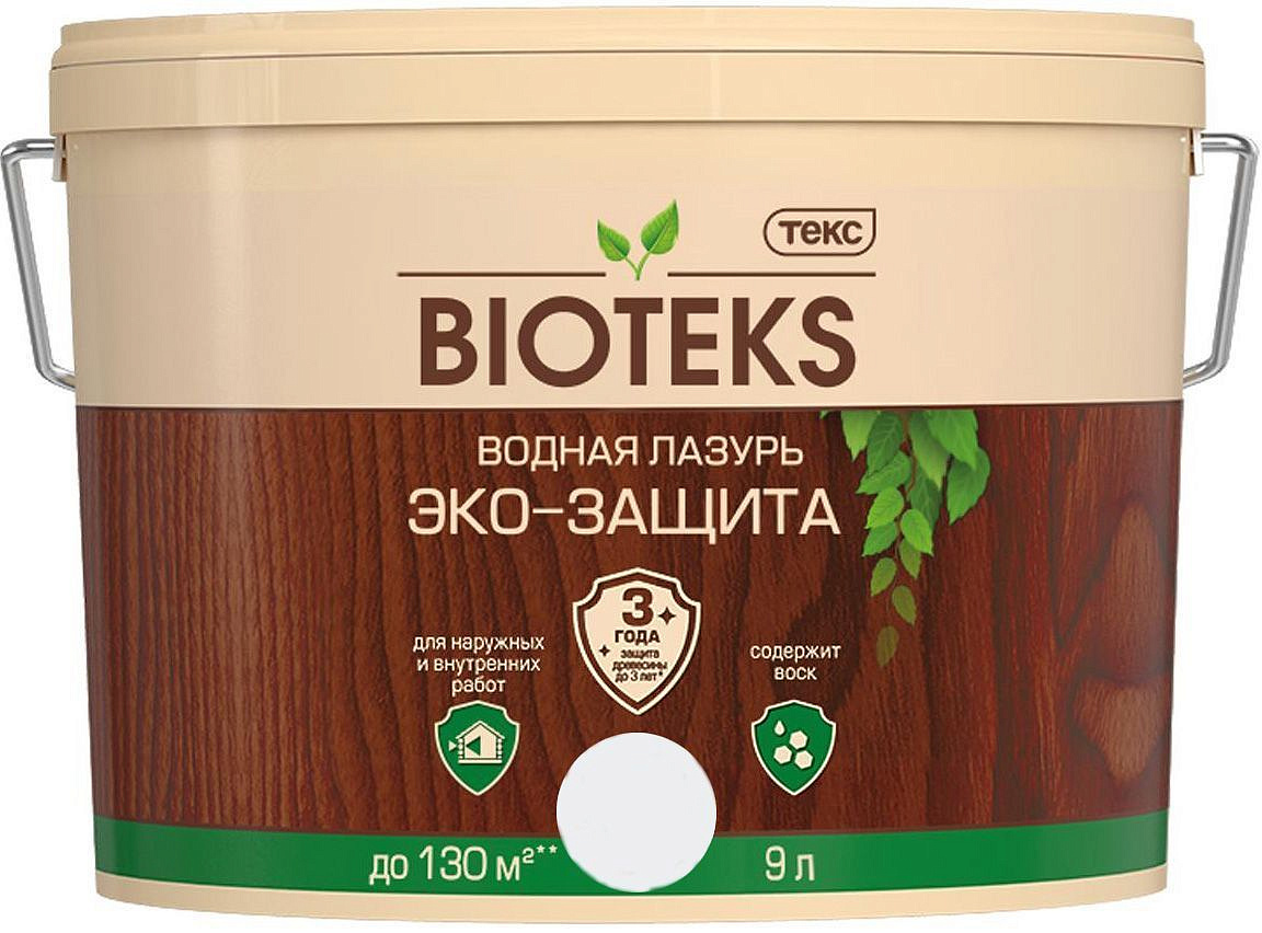 ТЕКС Биотекс Эко-Защита водная лазурь с защитой от биопоражений орегон (9л) — в интернет-магазине «Ремонт 3000»