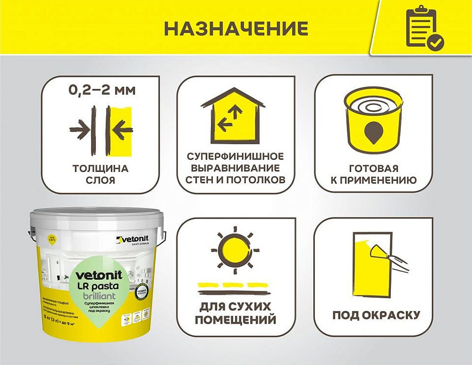 ВЕТОНИТ ЛР Паста Бриллиант шпатлевка суперфинишная (18кг) - 1 — в интернет-магазине «Ремонт 3000»