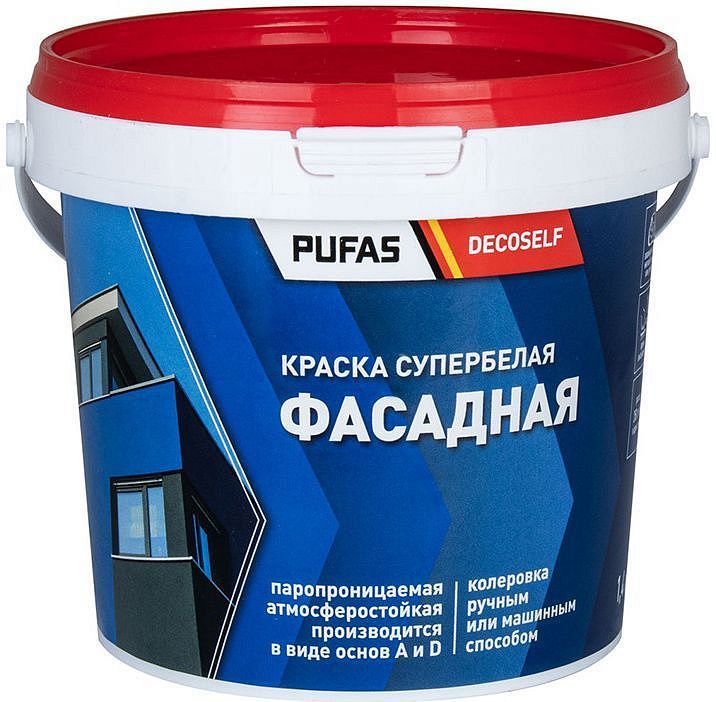 ДЕКОСЕЛФ Фасадная база А краска белая мороз. (1,4кг) — в интернет-магазине «Ремонт 3000»