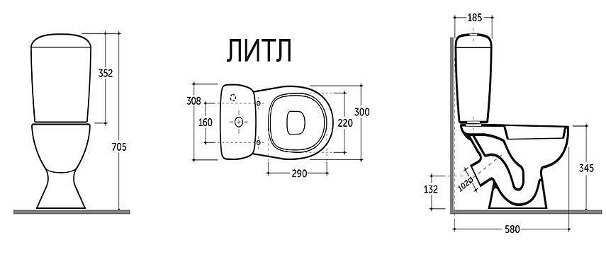 КЕРАМИН Литл унитаз-компакт с косым выпуском детский белый - 1 — в интернет-магазине «Ремонт 3000»