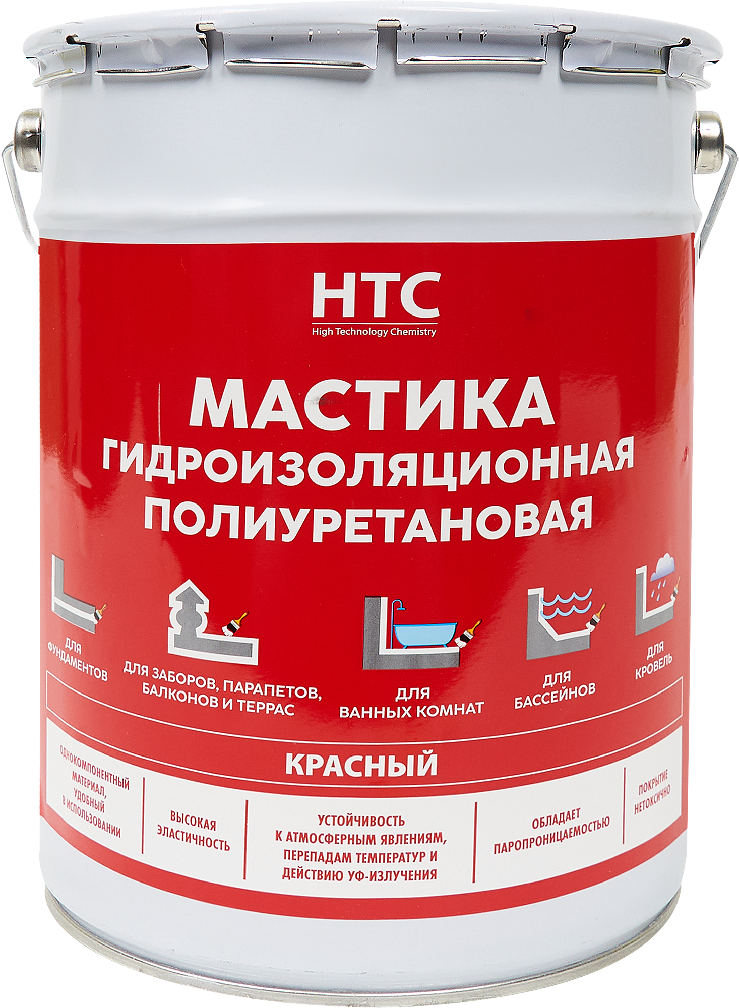 HTC мастика гидроизоляционная полиуретановая (6кг) красная — в интернет-магазине «Ремонт 3000»